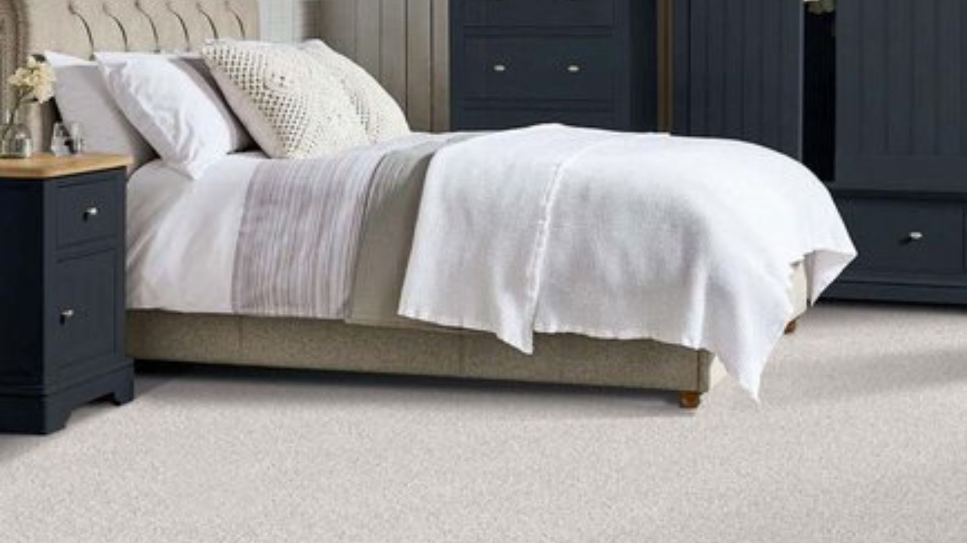 soft beige carpets in a cozy bedroom